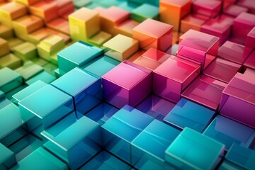 Abstract background of multi-colored cubes