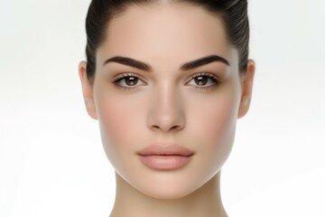 Fototapeta premium Skin care. Woman with beauty face and healthy facial skin portrait. 