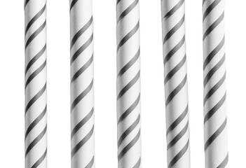 Paper drinking straw isolated on white background with clipping path eco friendly