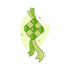 ketupat vector decoration for ied al fitr ramadan symbol in flat illustration vector isolated in white background