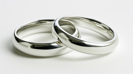 wedding rings on white background