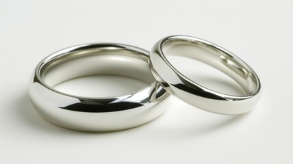 wedding rings on white background