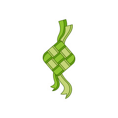 ketupat vector decoration for ied al fitr ramadan symbol in flat illustration vector isolated in white background