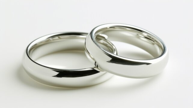 wedding rings on white background