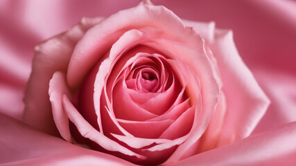 Pink rose on pink background. Generative AI 