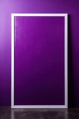 blank frame in Purple backdrop with Purple wall, in the style of dark gray