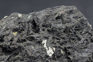 Close-up view of a sulfide mineral cluster with distinctive crystal formations