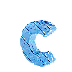The blue unpolished symbol turned to the left. letter c