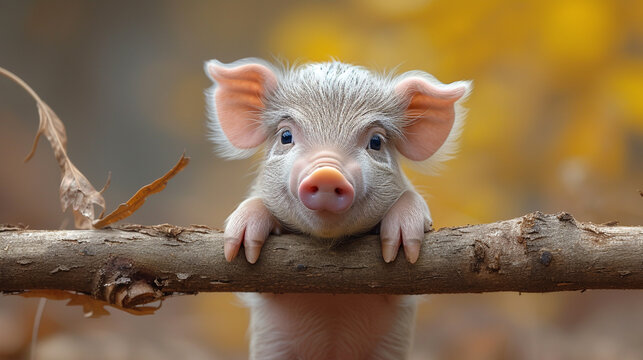 A picture of a piglet in nature