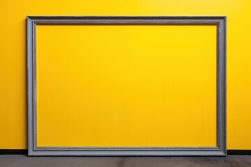 blank frame in Yellow backdrop with Yellow wall, in the style of dark gray