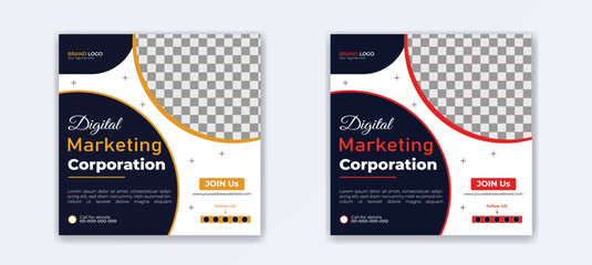 Vector digital marketing social media and Instagram post template design