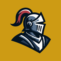 Fierce Knight Vector Sports Mascot Logo - Bold Medieval Warrior Emblem for Teams, High-Impact Athletic Knight Design, Ideal for Sports Brands, Clubs & Competitive Gaming