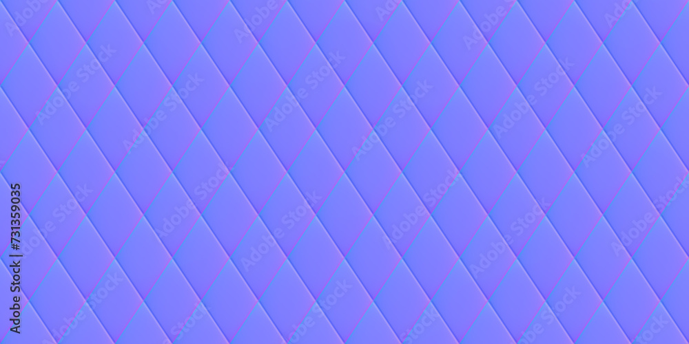 Fototapete seamless diamond etched or embossed metal normal map background texture repeat pattern. for game, ar