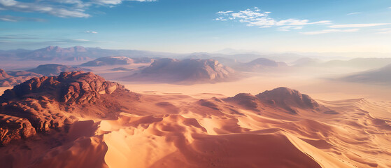 Fototapeta na wymiar A vast desert landscape stretching as far as the eye can see