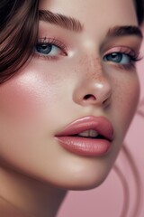 close up portrait of woman with perfect make up