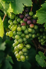 Bunch of Grapes Hanging From a Vine