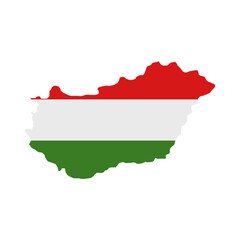 Fototapeta premium Hungary map with flag