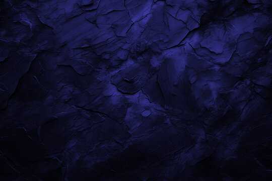 Navy stone background for banner wallpaper design. Blue rock grunge texture. Mountain surface close-up cracked empty copy space