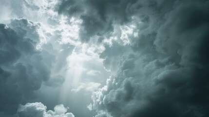 Storm clouds on grey sky