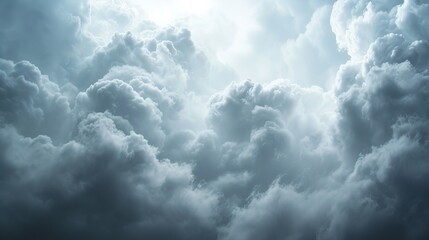 Storm clouds on grey sky