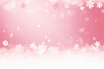 Fototapeta na wymiar Pink christmas card with white snowflakes vector illustration 