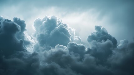 Storm clouds on grey sky