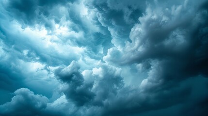 Storm clouds on grey sky