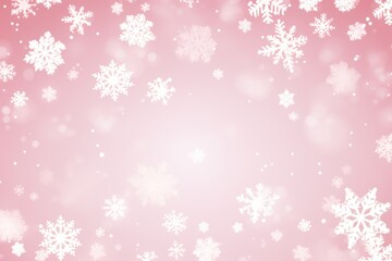 Naklejka na ściany i meble Pink christmas card with white snowflakes vector illustration 