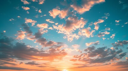 Obraz premium Sunset clouds on blue sky