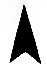 Black Triangle Arrow on a plain White Background