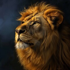 Naklejka premium A portrait of a lion