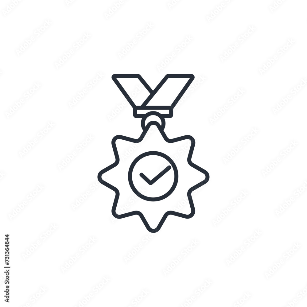 Poster seal of approval icon. vector.editable stroke.linear style sign for use web design,logo.symbol illus