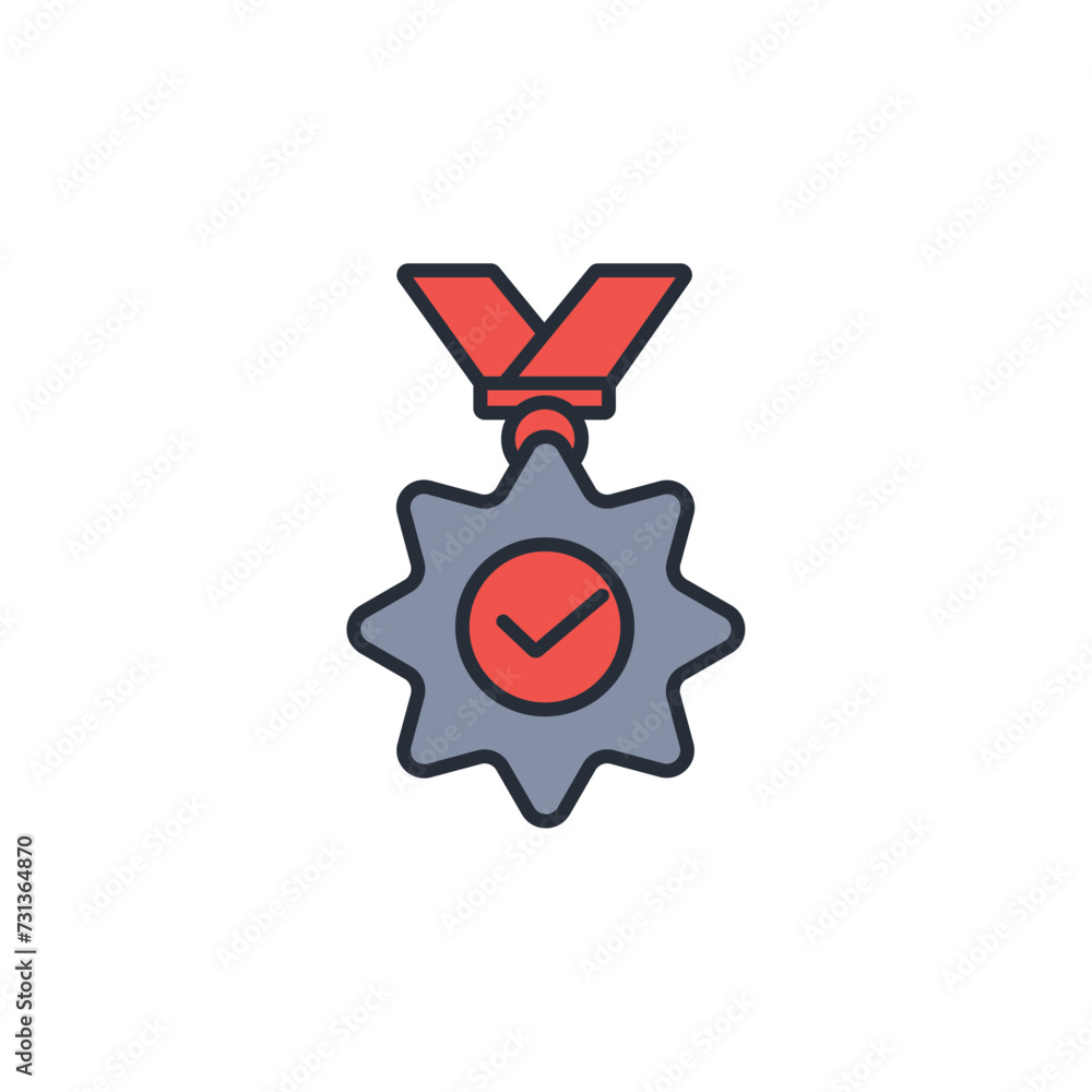 Poster seal of approval icon. vector.editable stroke.linear style sign for use web design,logo.symbol illus