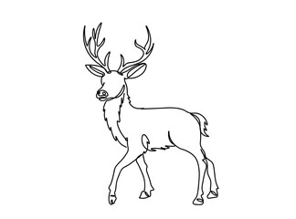 Deer Single Line Art Drawing