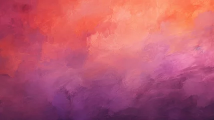 Fotobehang Abstract painting of purple and orange colors. Generative AI. © serg3d