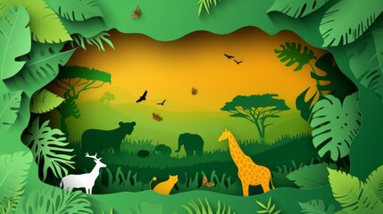 National Wildlife Day Frame Background. Copy space area for text.