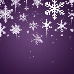 Naklejka na ściany i meble Purple christmas card with white snowflakes vector illustration