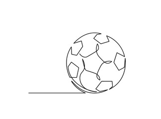 Fototapeta premium Soccer Ball Single Line Art Drawing