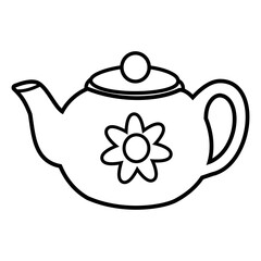 Teapot vector in black and white