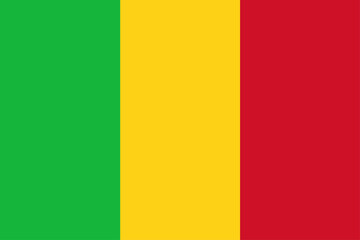 Mali official flag wave isolated on png or transparent background. vector illustration.
