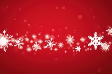 Naklejka na ściany i meble Red christmas card with white snowflakes vector illustration 