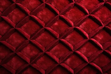 Red paterned carpet texture from above 