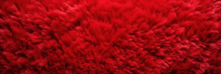 Red plush carpet close-up photo, flat lay