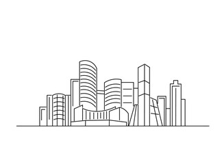 Skyline Line Art Drawing