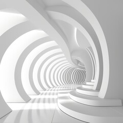 Modern Circular Architecture Design against Abstract White Background