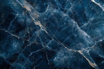 A striking dark blue marble background with copy space, evoking a sense of sophistication, luxury, and timeless elegance