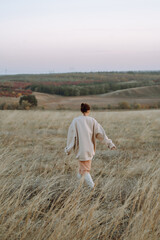 enjoy, woman, young, natural, dream, happiness, freedom, relax, sunlight, season, meadow, fun,...