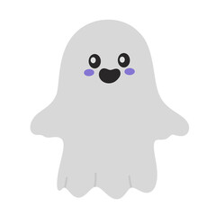 Cute ghost cartoon icon.