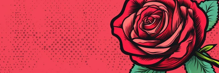 Tafelkleed Rose vintage pop art style speech bubble vector pattern background  © GalleryGlider