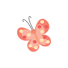 Cute butterfly on white background
